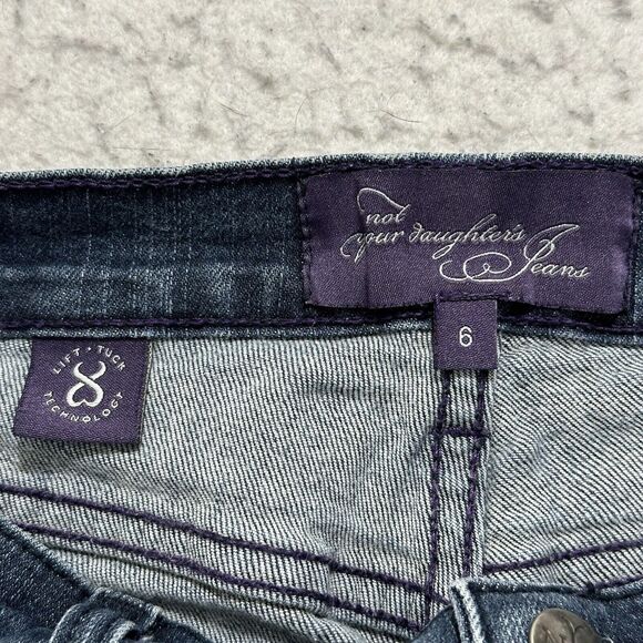 NYDJ Women's 6 (27x20) Cropped Capri Straight Leg Denim Jeans Navy Blue Stretch - Picture 4 of 12